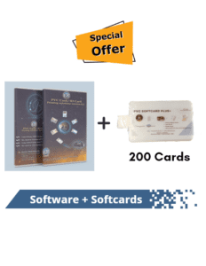 PVC card Printing Software + 200 Cards For Centre Feeding Printers